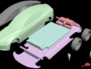 tesla model s - partes separadas pronto a imprimir veículos 3d imprimíveis de carro elétrico modelo printable 3d print model - Mito3D
