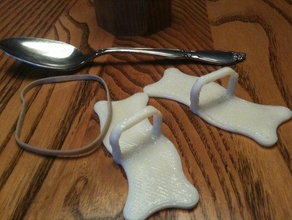 comendo utensílio polegar loop coisinha a cozinha jantar artrite destreza talheres garfo limitado aderência colher 3d print model - Mito3D