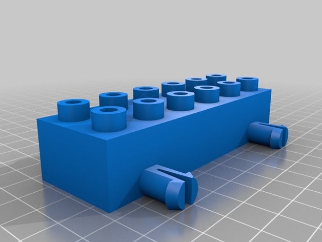 duplo 4 wheel cart 2x6 brick mechanical toys car lego wheels 3D print model - Mito3D