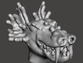 coral dragon head 3d print model - Mito3D
