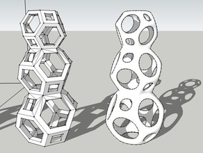 polyhedral snowman 1 sculptures polyhedra truncated octahedron 3d print model - Mito3D