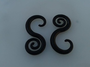 spiral expander earrings 3d print model - Mito3D