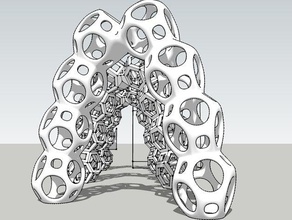 polyhedral arch sculptures polyhedra sculpture truncated octahedron 3d print model - Mito3D