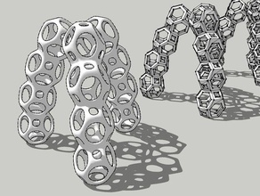 polyhedral tripod sculptures polyhedra sculpture truncated octahedron 3d print model - Mito3D