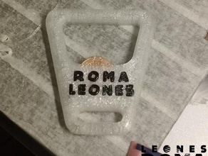 roma leones lax coin bottle opener tools bootle lacrosse 3d print model - Mito3D