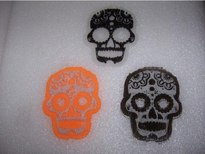 de azúcar en el cráneo Arte 2d 3d 3d print model - Mito3D