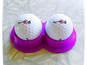 dúo de pelota golf pie decoración adorno escritorio soporte exhibición el 3d print model - Mito3D