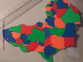 gambia africa map puzzle african 3d print model - Mito3D