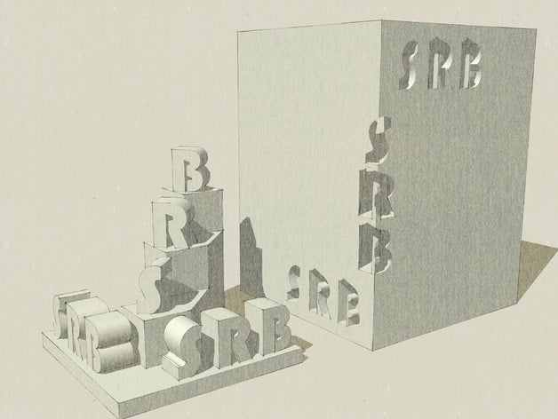 impressão de texto esculturas a bauhaus tipo letra letras 3D print model - Mito3D