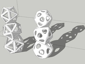 polyhedral snowman 3 - icosa-he-droid sculptures icosahedron polyhedra sculpture 3d print model - Mito3D