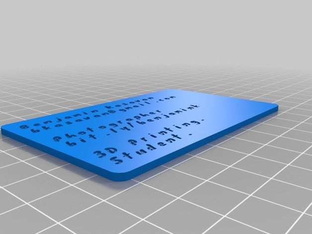 benjamin kasavan business card v10 - Organisation kundengebundene 3D print model - Mito3D