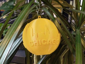 skyline de chicago globo ornamento bauble natal enfeite makerbotornaments horizonte 3d print model - Mito3D