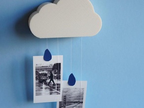 cloud memory - wall storage photo hanger household box case rain 3d print model - Mito3D