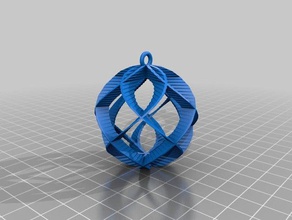 özelleştirilmiş spiral küre süsü - 5 kurdeleler dekor 3d print model - Mito3D