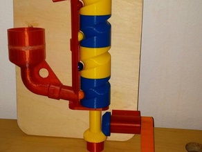 great marble pump crank handle mechanical toys gear heath robinson rube goldberg spiral 3d print model - Mito3D