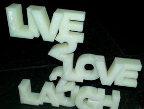 live amore 2 risata arredamento la decorazione scrivania lov immagine 3d print model - Mito3D