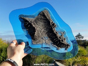 drucken oahu Kunst 3d-Karte 3d-topo aloha hawaii Hawaii honolulu Insel mahalo Karte north shore pearl harbor relief-Karte topographische Topographie waikiki 3d print model - Mito3D