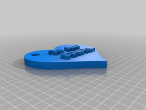 corazon tefhaa Anahtarlık özelleştirilmiş 3d print model - Mito3D