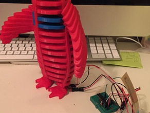 penguin moving wings 3d printing arduino assembled first robotics servo 3d print model - Mito3D