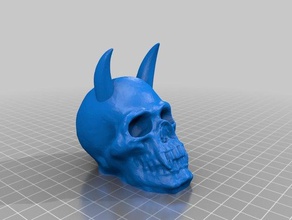 crânio-chifres-remix a arte diabo devilhorns chifres remix crânio 3d print model - Mito3D