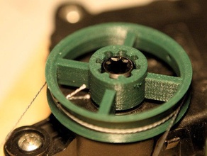 pulley slotted wheel 4 rpm gearmotor robotics 4rpm motor openscad opto 3d print model - Mito3D