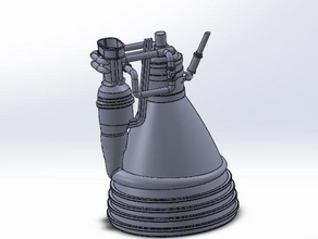 f1 motor de cohete vehículos apolo la nasa saturno v 3d print model - Mito3D