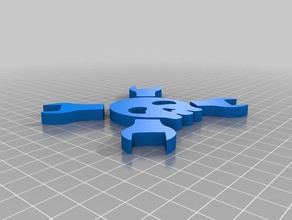 meine angepassten hack day Schädel Schraubenschlüssel-logo Schilder & logos kundengebundene 3d print model - Mito3D