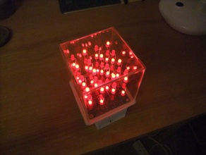 led cubo caso la electrónica 4x4x4 3d print model - Mito3D