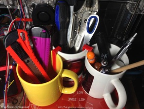 mugs unite clip tool holders & boxes desk organizer 3d print model - Mito3D