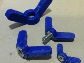 wingnut converter - sae parts 3d printing bolts customizable nuts openscad 3d print model - Mito3D