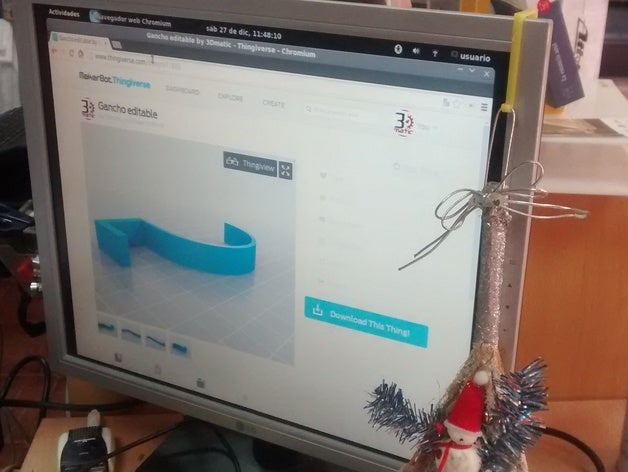 gancho bearbeitet werden Haushalt versorgt Schrank Tür hängen hanger Haken 3D print model - Mito3D