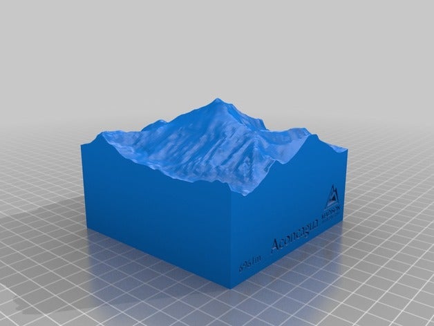 aconcagua 10km deporte y al aire libre A 10 km 7 cumbres de la montaña 3D print model - Mito3D