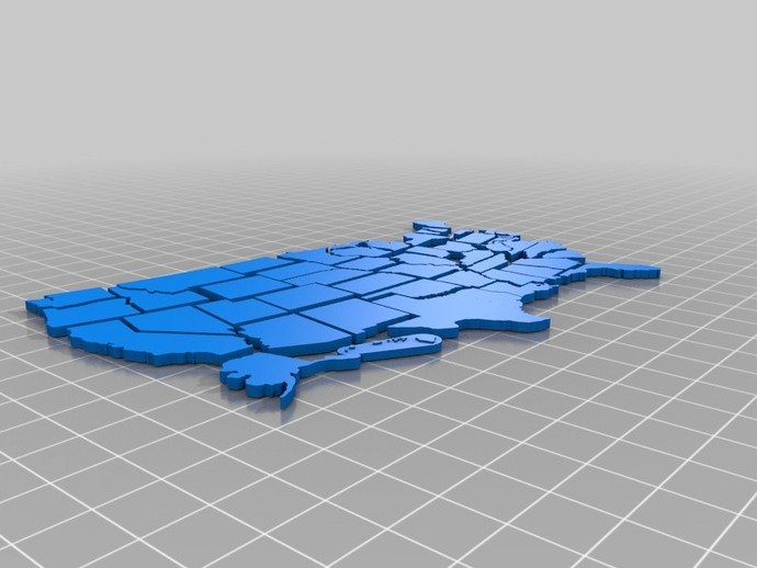 di stato usa mappa puzzle 3d la stampa l'istruzione kid giocattolo 3D print model - Mito3D