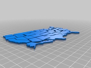 de estado dos eua, mapa quebra-cabeça 3d impressão educação kid brinquedo 3d print model - Mito3D