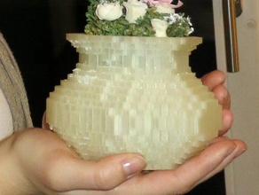 pixel vase decor flower pot openscad pixelated art 3d print model - Mito3D