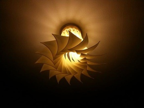 turbine inspired lamp shade decor blades decoration lampshade lighting 3d print model - Mito3D