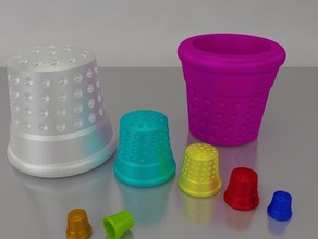 thimble customizable - openscad household couture customized customizer dressmaking flower pot needle script parametric sewing vase 3d print model - Mito3D