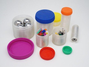 customizable container knurled lid containers box can cap case customize customizer household jar knurl openscad pad parametric pill screw storage supportless thread threaded usefull 3d print model - Mito3D