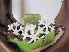 semplici fiocchi di neve natale decorativo ornamento fiocco albero inverno 3d print model - Mito3D