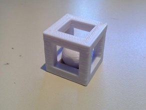 bola cubo no interior esfera preso 3d print model - Mito3D