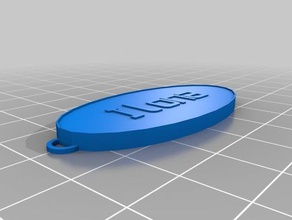 mon personnalisés ovale trousseau de clés porte-clés personnalisé 3d print model - Mito3D