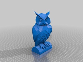 low poly owl some feathers still visible sculptures animal statue 3d print model - Mito3D