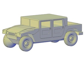 hummer h1 double cabine pickup vehicles hummer hummer h1 pickup toy toy car vechile 3d print model - Mito3D