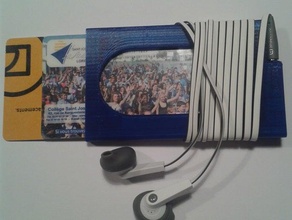 slim cartera & auriculares titular accesorios de la tarjeta el auricular caso billetera 3d print model - Mito3D