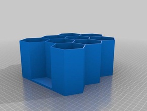 my customized parametric honeycomb hexagonal storage 90mm height wide version containers 3d print model - Mito3D