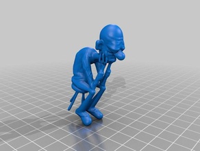 aburrido hombre las esculturas 3d art flashforge de edad 3d print model - Mito3D