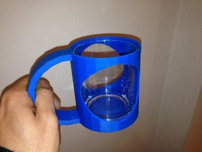 einfaches Glas 2 Becher Getränkehalter Küche und Esszimmer bekerhouder cup Glas-Halter die heiße Schokolade soep Suppe Tee dir 3d print model - Mito3D
