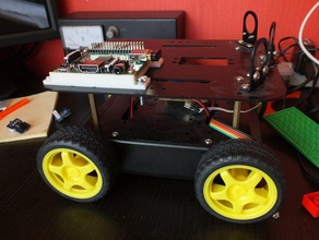 la base de raspberry pi modèle a+ lego compatible robotique 4 roues motrices 3d print model - Mito3D