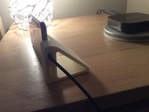 night stand iphone 6 plus using amazon's lightning cable mobile phone dock 3d print model - Mito3D