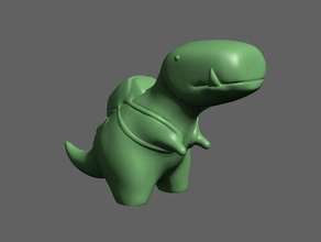 winzige t-rex teilweise hohl Gleichgewicht Skulpturen Dinosaurier Abbildung meshmixer - Spielzeug 3d print model - Mito3D